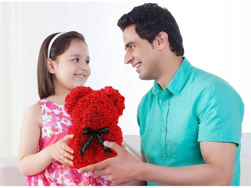 MIŚ Z PŁATKÓW RÓŻ PREZENT DUŻY PUDEŁKO ROSE BEAR RÓŻANY BUKIET KWIATÓW na Arena.pl