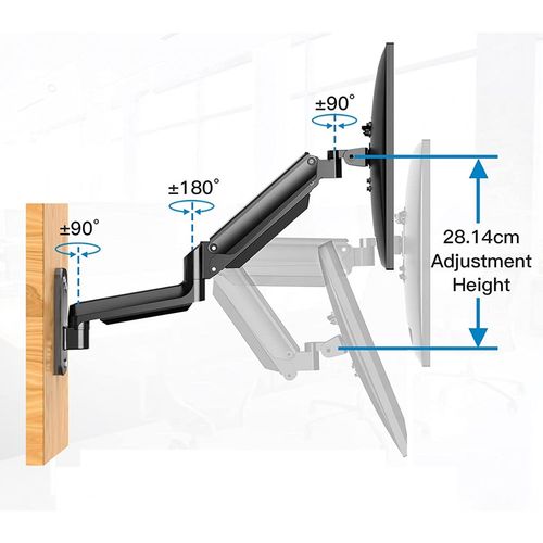 Uchwyt ścienny Techly 17"-32", 8kg Sprężyna Gazowa na Arena.pl