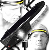 MOCNA LATARKA CZOŁOWA LED REFLEKTOR NA GŁOWĘ COB CZUJNIK RUCHU CZOŁÓWKA