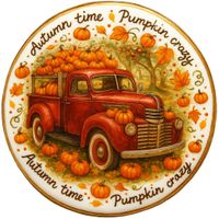 CIASTKO LUKROWANE RED PICKUP GARDEN ROZ.XL KOŁO JESIEŃ RĘCZNIE ROBIONE