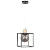 Retro 2 lampa wisząca czarny 1x40W E27 klosz dymiony