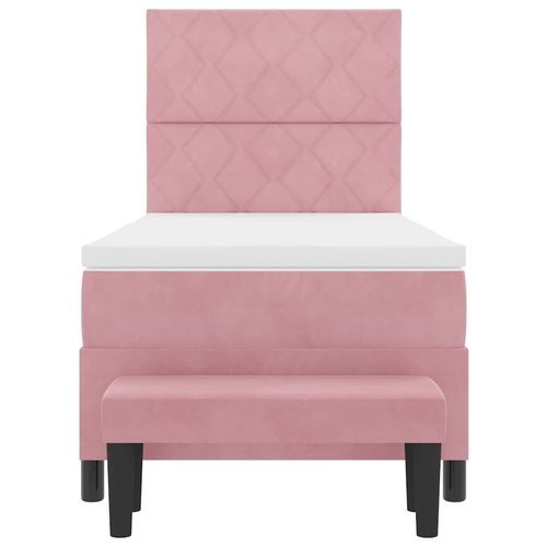 Łóżko sprężynowe z materacem Różowy 100 x 200 cm Aksamit na Arena.pl