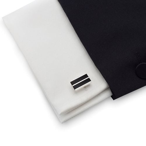 Spinki do mankietów czarne | Srebro 925 | ŚLUB na Arena.pl