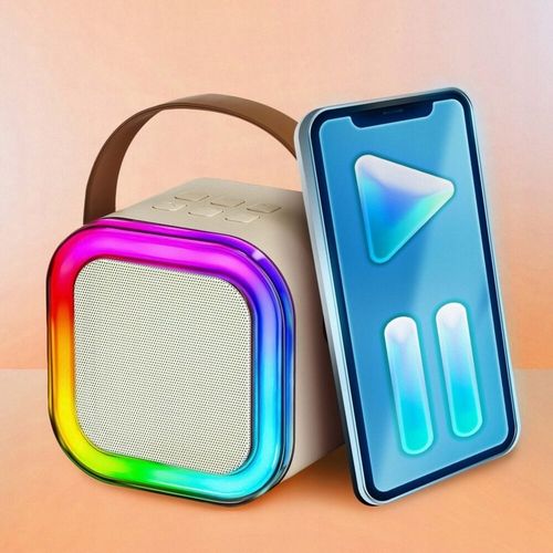 ZESTAW KARAOKE BEZPRZEWODOWY PRZENOŚNY 2x MIKROFON + GŁOŚNIK BLUETOOTH RGB na Arena.pl