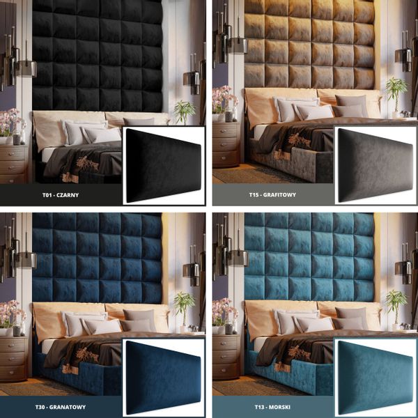 PANELE TAPICEROWANE ŚCIENNE TURKUSOWY WEZGŁOWIE 3D 40cm x 40cm zdjęcie 8