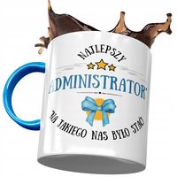 Kubek Błękitny Dla Administratora Najlepszy Kubek Z Nadrukiem Ze Zdjęciem