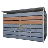 Wiata śmietnikowa spad tył 3x2 m antracyt+ drewnopodobny  TS509