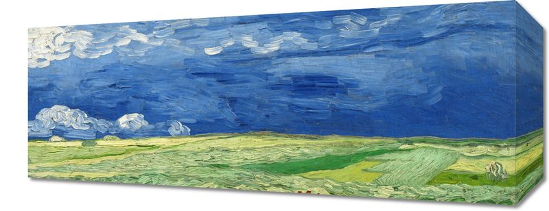 Obraz 50x20cm Wheatfield under Thunderclouds, Van Gogh Vintage zdjęcie 1