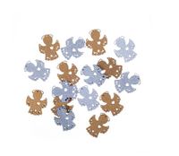 SAMOPRZYLPENE KSZTAŁTY Z DREWNA ANIOŁKI 16 SZT ZŁOTE SREBRNE DPDN-139