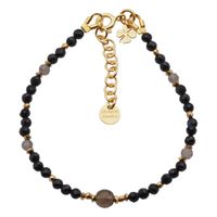 Bransoletka znak zodiaku Koziorożec - mix kamieni i srebro złocone