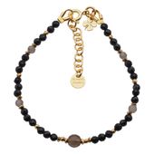 Bransoletka znak zodiaku Koziorożec - mix kamieni i srebro złocone