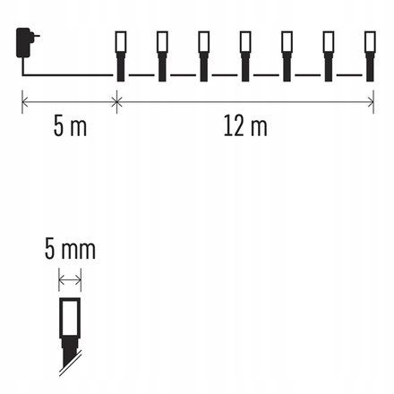 LAMPKI choinkowe świąteczne TIMER ciepły biały 12m na Arena.pl