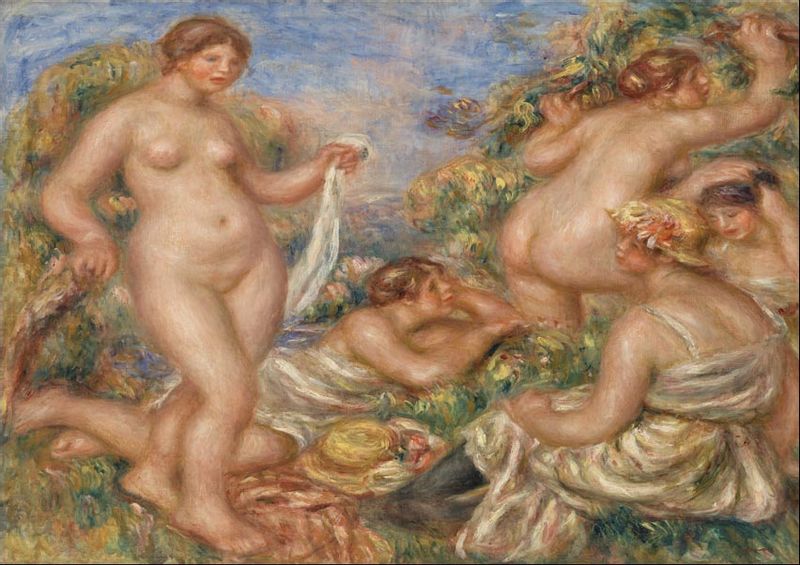 Composition, Five Bathers, Pierre-Auguste Renoir - plakat 60x40 cm zdjęcie 1