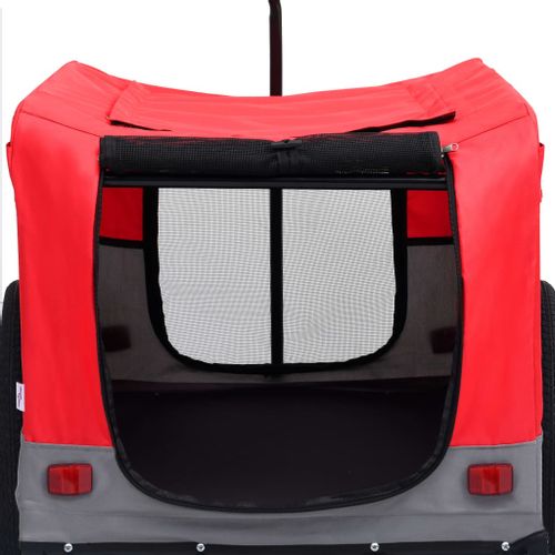 Przyczepka dla zwierząt do roweru i biegania, czerwono-szara na Arena.pl