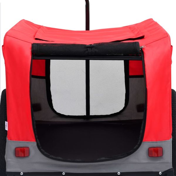 Przyczepka dla zwierząt do roweru i biegania, czerwono-szara zdjęcie 7