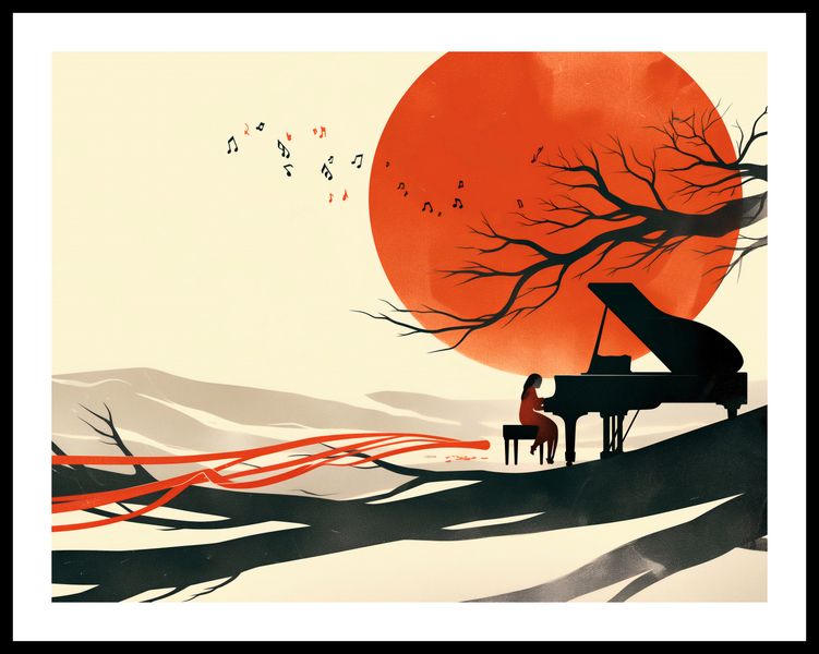 Plakat 65x50cm Pianistka zdjęcie 3