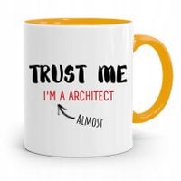 Kubek Żółty Architekta Trust Me Im A Architect Z Nadrukiem Ze Zdjęciem