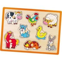 Drewniane Puzzle Farma Ukladanka Viga Toys