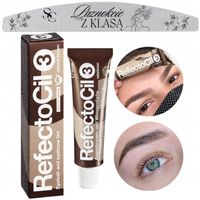 Refectocil Żelowa Henna do Rzęs Brwi 15ml BRĄZOWA 3 Brown farbka + PILNIK