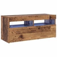 Szafka pod TV z oświetleniem LED, stare drewno, 90x35x40 cm