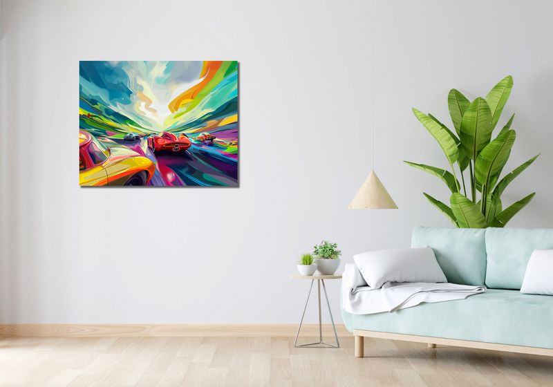 Obraz 90x70cm Wyścig Przy Barwach zdjęcie 2