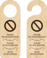 ZAWIESZKA NA DRZWI klamkę hotelowa NIE PRZESZKADZAĆ drewniana TWÓJ GRAWER