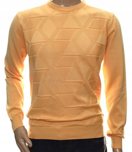 STROKERS klasyczny sweter męski ze wzorem tłoczonym M brzoskwiniowy na Arena.pl