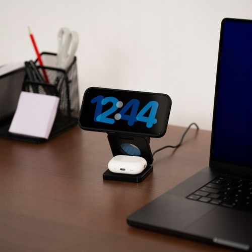 ŁADOWARKA INDUKCYJNA 3W1 DO MAGSAFE SKŁADANA DO IPHONE AIRPODS APPLE WATCH na Arena.pl