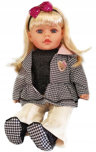 Lalka bobas jak żywa duża 56cm miękka interaktywna mówi śpiewa 2języki uczy na Arena.pl