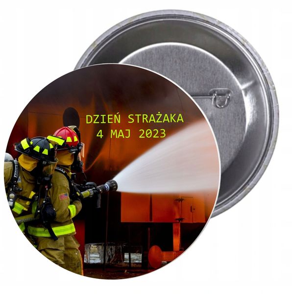Przypinki buttony DZIEŃ STRAŻAKA z grafiką TANIO zdjęcie 1
