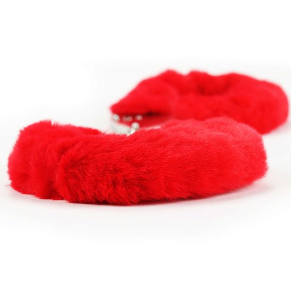 Fetish Pleasure Fluffy Handcuffs Red zdjęcie 3