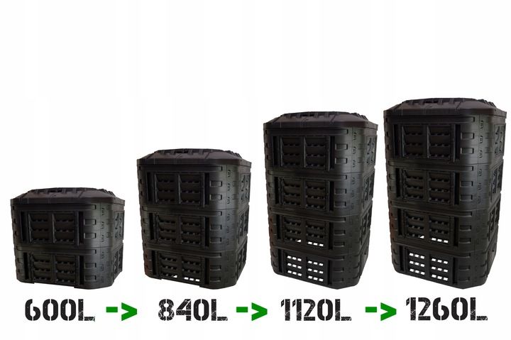 KOMPOSTOWNIK MODUŁOWY 1260L CZARNY G-COMP POLSKI zdjęcie 7