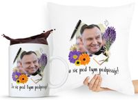 Zestaw Poduszka + Kubek Prezent Andrzej Duda Pis Z Nadrukiem Ze Zdjęciem
