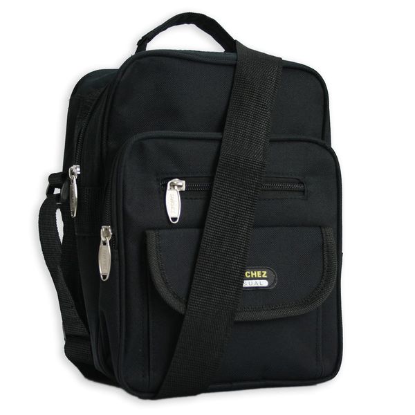 torba męska z nylonu sanchez - czarna zdjęcie 2