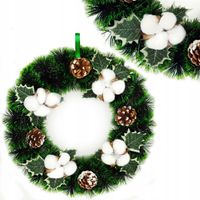 WIENIEC ŚWIĄTECZNY STROIK NA DRZWI 35 CM DEKORACJA NA BOŻE NARODZENIE