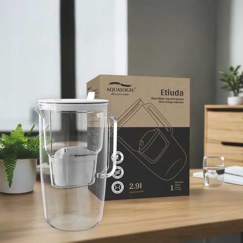 DZBANEK FILTRUJĄCY SZKLANY ETIUDA BIAŁY + WKŁAD PURE+ AQUALOGIS 2.9L na Arena.pl