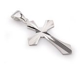 DUŻY SREBRNY WISIOREK KRZYŻ KRZYŻYK DIAMENTOWANY