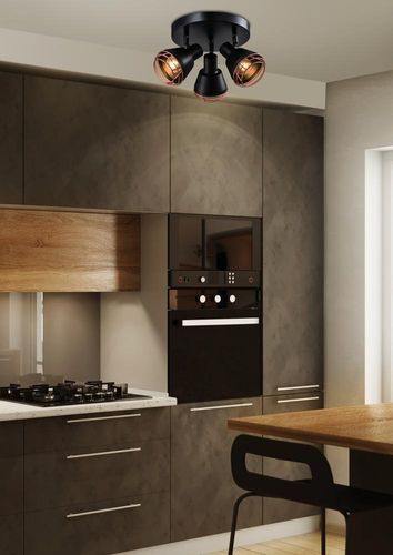 Neria lampa sufitowa plafon czarny 3x40W E14 klosz miedziany na Arena.pl