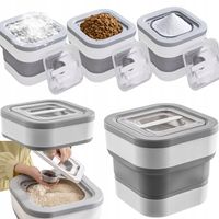 POJEMNIK DO PRZECHOWYWANIA SUCHEJ KARMY SILIKONOWY SKŁADANY Z MIARKĄ 7kg XL