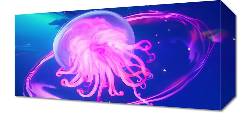 Obraz 40x20cm Neonowa Meduza zdjęcie 1