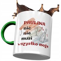 Kubek Zielony Dla Pauliny Żony Koleżanki Prezent Z Nadrukiem Ze Zdjęciem