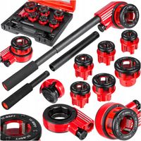 GWINTOWNICA RĘCZNA DO RUR grzechotka ZESTAW 6 narzynek głowic 1/4"–1