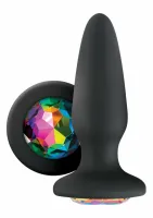 glams gem plug silikonowy z ozdobnym kryształem, kolor fioletowy
