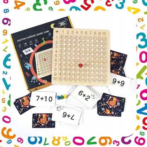 GRA EDUKACYJNA PLANSZOWA TABLICZKA MNOŻENIA + DODAWANIA NAUKA TABLICZKI na Arena.pl