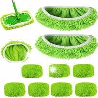 MOP PŁASKI WYMIENNE ŚCIERECZKI 10 SZTUK 25.4X11.5CM ŻÓŁTOZIELONE