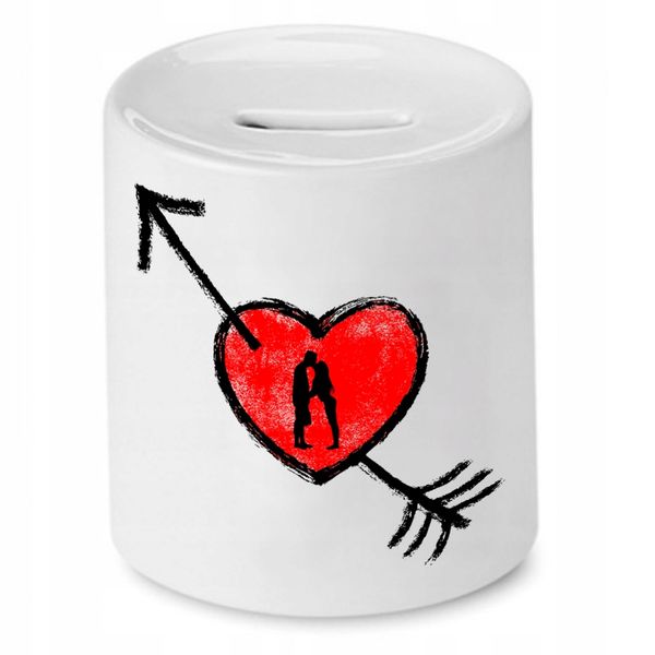 Skarbonka Dla Dziewczyny Przebite Serce Prezent Z Nadrukiem Ze Zdjęciem zdjęcie 1
