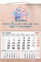 KALENDARZ 2025 jednodzielny DREWNIANY prezent dla męża z twoim tekstem