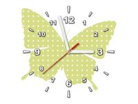 30X30CM ZEGAR LIMONKOWY MOTYL OBRAZ DREWNO