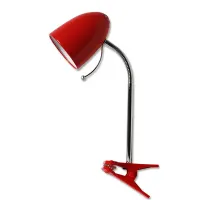 Czerwona lampa biurkowa z klipsem E27 Aigostar do przytulnego wnętrza