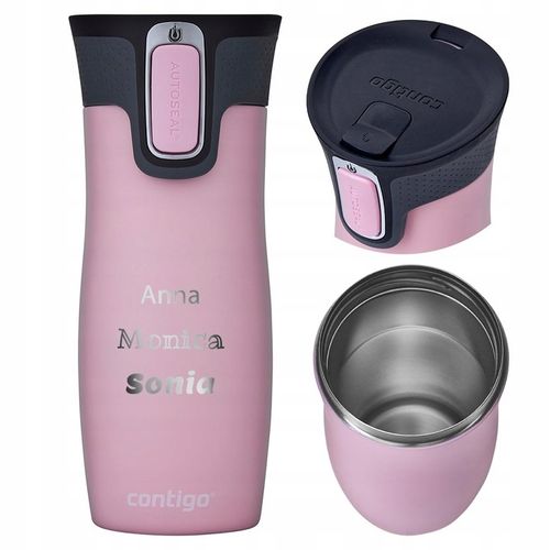 Kubek termiczny z grawerem personalizowany Contigo West Loop-różowy na Arena.pl